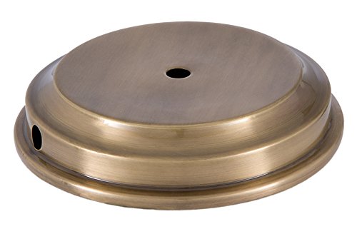 Image of B&P Lamp Antique Brass Flared Disc Solid Brass Lamp Base, 5 Inch Top Diameter, 6-3 /8 Inch Bottom Diameter, 1 /8F Center Hole, Modern Style