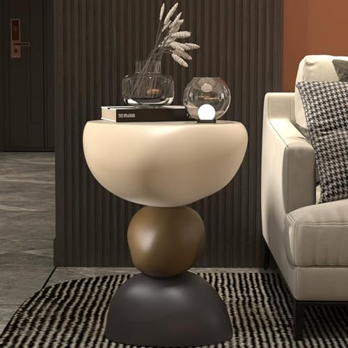SIONDSTS Table Basse en Fibre de Verre Cool, Table d'appoint Ronde créative, Petites Tables d'appoint irrégulières, Tables décoratives Modernes, Table...