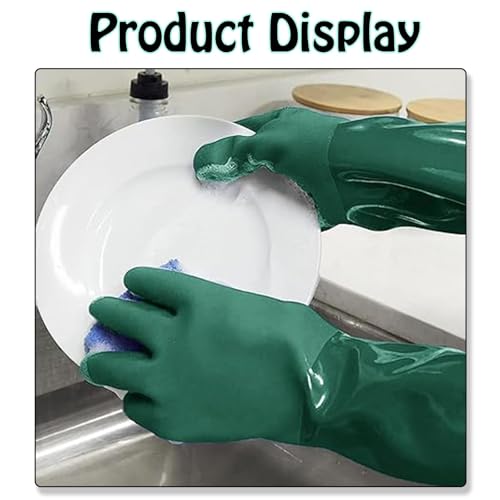 XcnPer Long Rubber Gloves, Pond Gloves, Long Arm Waterproof Gloves, Chemical Resistant, 70cm/27.5in, for Pond Cleaning, Fishing, and Aquaculture Maintenance - Image 5
