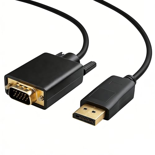 LLFYXM Displayport to Vga Adaptor Cable 1.8m, Dp Male to Vga Male Integrated Cable 1080p,Durable, Fast Transmission, Stable Signal, Easy Wiring,for Pc, Laptop, Monitor, Graphics Cards,Projector, HDTV