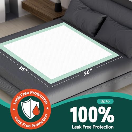 Image of MILDPLUS Disposable Bed Pads 36'' X 36'' Heavy Duty Underpads Extra Large Incontinence Pads for Unisex Adult, Senior, Kids and Pet (50 Count)