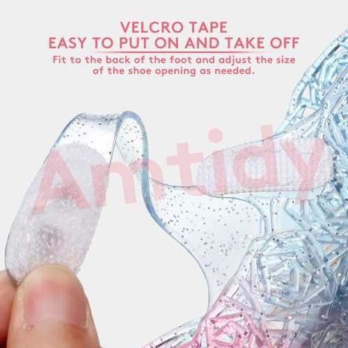 Amtidy Flats Mary Jane Dance Party Cosplay Shoes, Snow Queen Princess Birthday Sandals for Little Girls, Toddler3