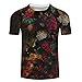 Herren T-Shirt Regenbogen Batik Streetwear 3D Druck Kurzarm Rundhals Tops Casual Loose Basic Tee für Männer Sommer Bunt Muster Kurzarmshirt Laufen Fitness Trainingsshirt Oberteile Herren Sport