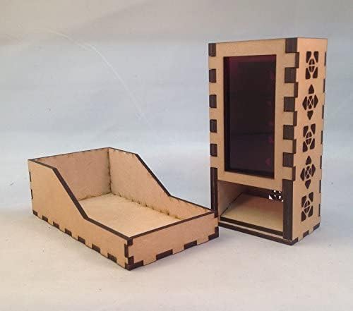 Mini Dice Tower v1 Purple Acrylic Window Laser Cut MDF Unique Fast Shipping