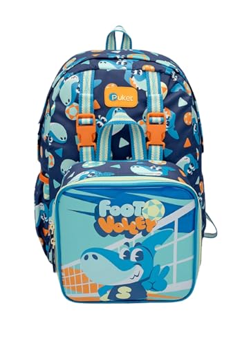 PUKET - Mochila Com Lancheira Térmica Tubarão Futevôlei Azul Marinho
