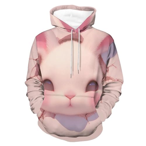 Sweatshirt pullover homme femme avec motif lapin de dessin animé taille S