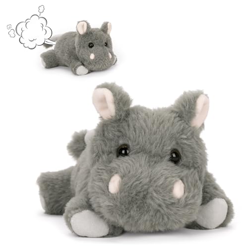 APLANDUS Farting Hippo Plush Toy – Funny Squeeze Animal Toy with 6 Hilarious Fart Sounds, Soft and Cuddly Gag Gift for Adults, White Elephant, Birthday, Office Pranks and Party Decor