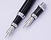 Duke Black Fountain Pen Double-Nibs Iridium Medium and Fude Calligraphy Nib Interchangeable Writing Gift Box Set for Office/Business/Art/Painting