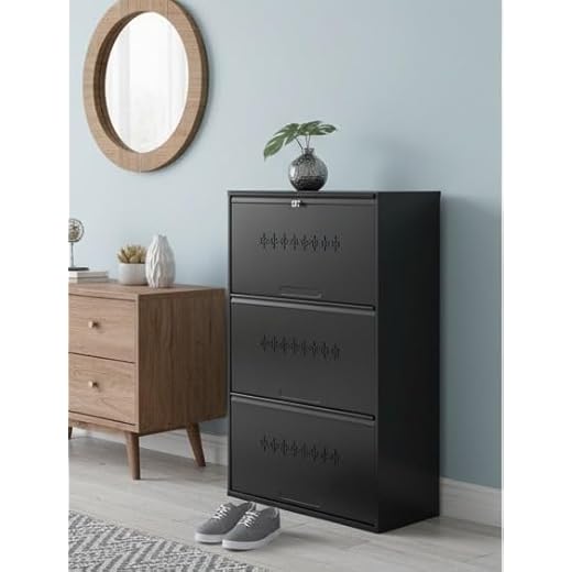 Gkshoeracks Full Brown Metal Shoe Cabinet