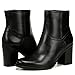 Naturalizer Womens Kalina Bootie Fashion Ankle Boot Black Leather 7.5 WW