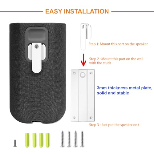 Surround Audio Wall Mount Rear Hidden Metal Bracket for SONY SA-RS5 Wireless Speakers Accessories, White, Medium - Image 3