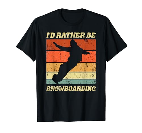 Snowboarder Retro Winter Boarding I'd Rather Be Snowboard Camiseta