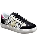 Baskets femme léopard pailletées - Sneakers mode avec étoile doré