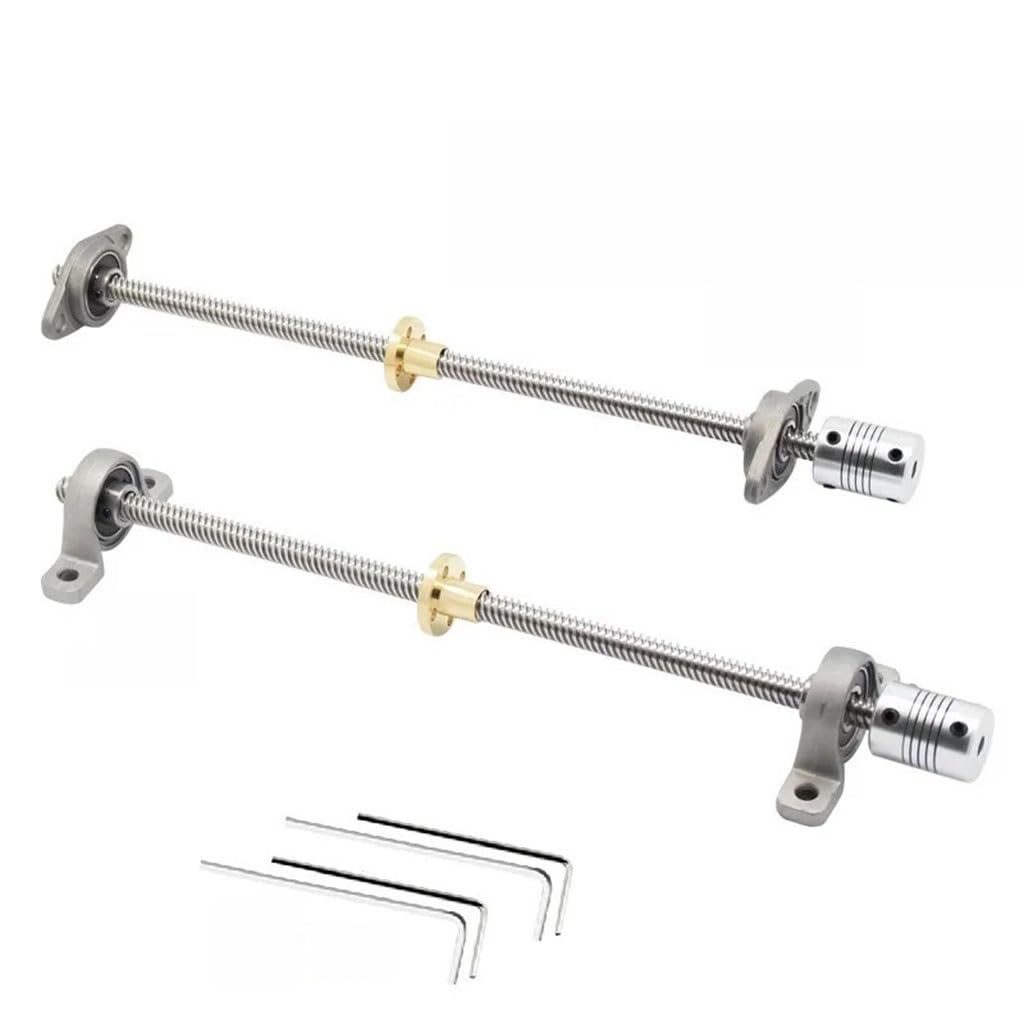 2 Stück T8-Leitspindeln for 3D-Drucker. Vertikal/Horizontal-Kit. 8 mm Gewinde, verfügbare Längen: 100 mm, 200 mm, 330 mm, 350 mm. Wird mit KFL08- und KP08-Mutternlagern geliefert.(1 Vertical 1 Horizon