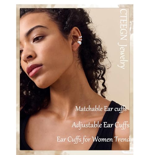 Gold/Silver Ear Cuffs Set Dainty 14K Clip Piercing Stack Small Cartilage Hoop Huggie Trendy Tarnish Hypoallergenic Jewelry Gift3