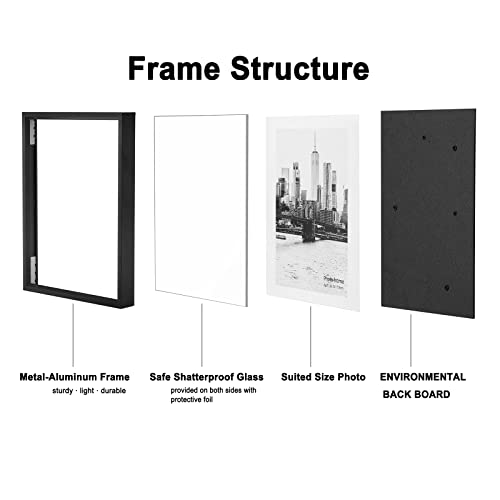 Ktkde 4X6 5X7 Picture Frame （Set Of 8）, Simple Modern Thin Aluminum Metal Photo Frames Suitable For 4X6 Or 5X7 Desktop Or Wall Collage (Black)(Horizontal And Vertical) #TOP3