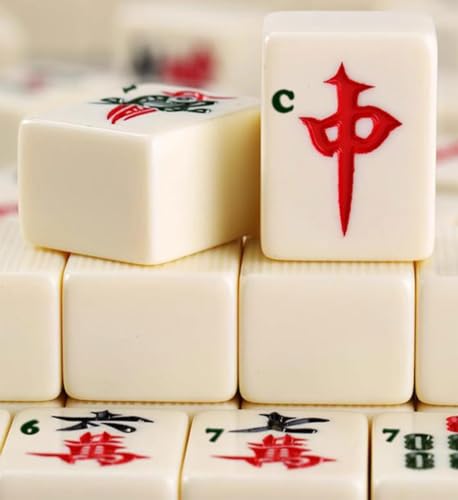 Mahjong Set juego chino con estuche de viaje miniatura 6