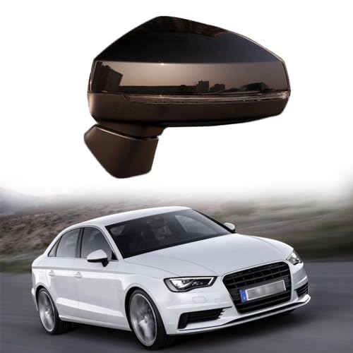 Driver Side Mirror Assembly Fit for 2014-2018 Audi A3 Hatchback Side Mirrors Side Mirror Replacement for Audi Accessories Lens Adjustment, Heating, Turn Signal Light, Electric Folding