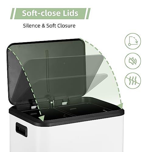 Caneca de basura rectangular de 30 L con doble compartimento miniatura 6