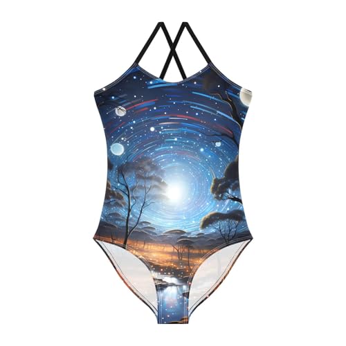 senya Girls Swimsuits Meteor Firefly One-Piece Swimwear Quick Dry Girls Bathing Suits for 3 Years Old
