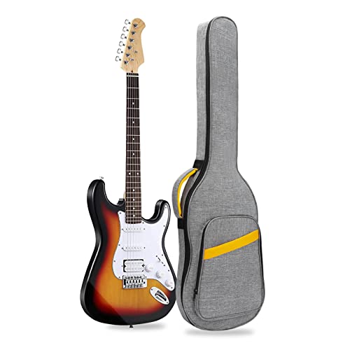 HOHIYO Electric Guitar Bag 39 40inch Electric Guitar Gig Bag 7MM Thick Padded Guitar Case Waterproof Neck Protector Pillow Pad Electric Guitar Bag Soft Guitar Case Gray