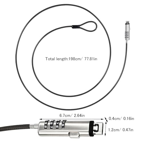 Candado para portátil Toddmomy con cable de seguridad y combinación de 4 dígitos 2