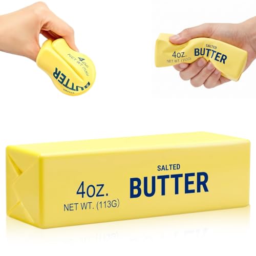 Butter Squishy Soft Butter Squishys Stress Relief Block Squeeze Butter Stress Toy Portable Decompression Sensory Toy Anxiety Relief Fidget Toy for Relaxation Boys Girls Home Office Classroom