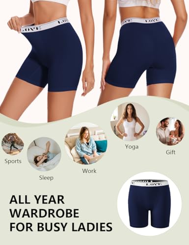 POKARLA Womens Boxer Briefs Underwear High Waisted Modal Boyshorts4