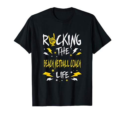 Rocking the Beach Entrenador de Netball Divertido Jugador de Netball Camiseta