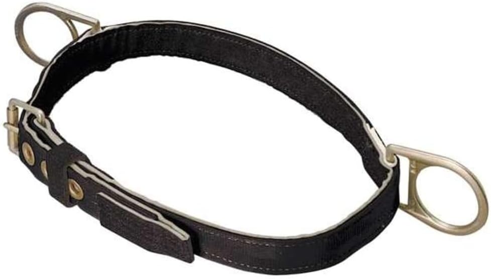 Miller Honeywell Safety Products Safety by 124N/MBK Double D-Ring Lined Body Belt with 1-3/4-Inch Webbing, Medium, Black