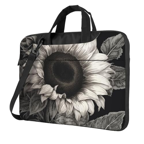 Maletín ligero para ordenador portátil con asa de mano y diseño floral unisex gris