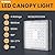 120W LED Canopy Light 4Packs, 60/80/100/120W Selectable, 5000K 18000LM Commercial LED Canopy Lights Outdoor IP65 Waterproof for Garage Shop Gas Station Carport Warehouse, DIM, 100-277VAC, ETL Listed