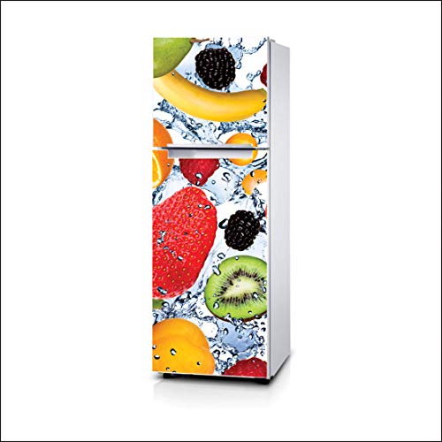 Image of Artistic Decor Vinyl Vegetable Fruits Designer Fridge Stickers, Multicolor, Pack of 1 (160cmx60cm)