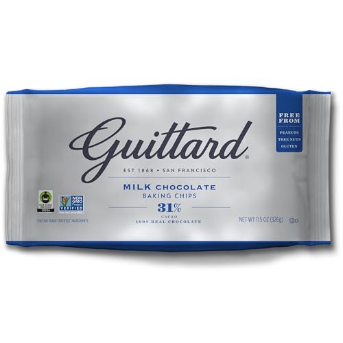 Guittard Milk Chocolate Chips – Gouttes de Chocolat au Lait de San Francisco, 326 g – Crémeux & Fondant avec une Note de Vanille – Parfait pour la Pâtisserie, le Chocolat Chaud & les Desserts Guittard Milk Chocolate Chips – Gouttes de Chocolat au Lait de San Francisco, 326 g – Crémeux & Fondant avec une Note de Vanille – Parfait pour la Pâtisserie, le Chocolat Chaud & les Desserts