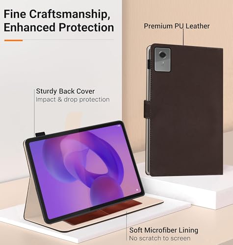 Image of TGK Flip Cover for Lenovo Idea Tab Plus 12.1 inch Tablet Case TB361FU TB361ZU with Stylus Holder (Brown)