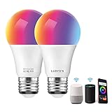 Control de voz: controle las bombillas inteligentes de Lloyd's a través de su voz con Alexa o Google Home Assistant. Con un simple comando de voz para encender/apagar o aumentar/disminuir la luz, o cambiar la luz a un color (por ejemplo, Alexa, haz que el salón sea azul claro). No requiere concentrador y es fácil de instalar. No requiere ninguna suscripción.