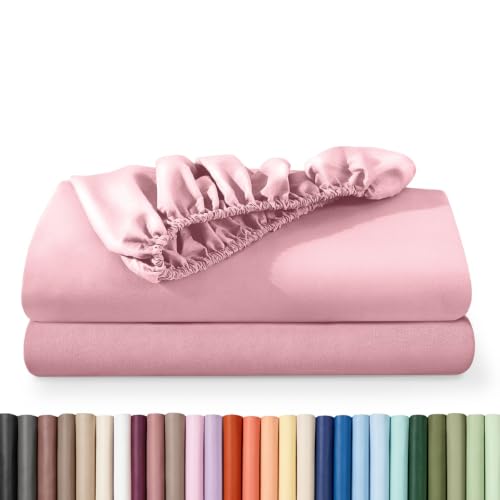 Bare Home 2-Pack Fitted Sheet 1800 Ultra-Soft (Twin, Light Pink)