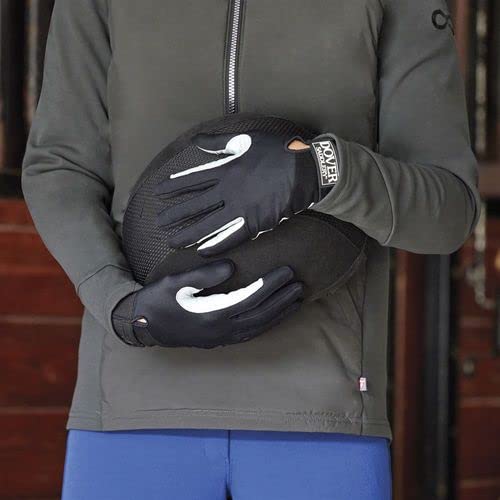 Dover Saddlery Tackified Gloves, Color: Black/Grey, Size: 6