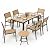Pamapic 8-Piece Patio Dining Set?Outdoor Aluminum Furniture Set with Plastic-Wood Table Top,Outdoor Furniture Set with 6 Outdoor Stackable Chairs for Patio Garden Poolside (Teak)