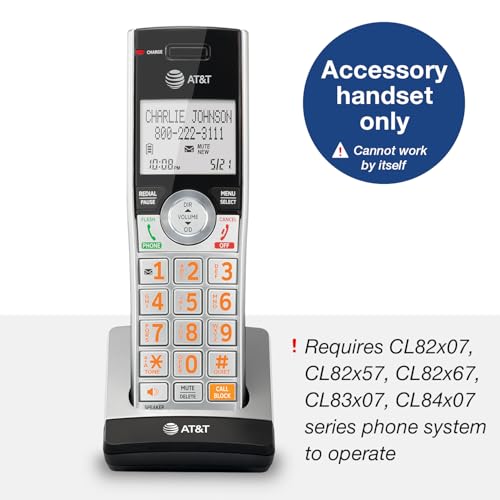 Image of AT&T CL80107 Additional Handset for CL82x07, CL82x57, CL82x67, CL83x07, CL84x07 Series Cordless Phone