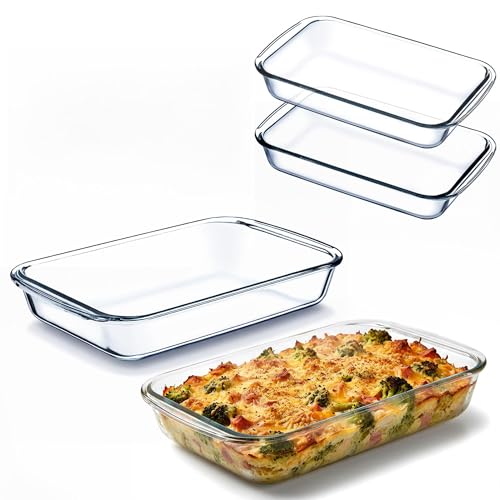KADAX Juego de 2 cazuelas de cristal de 1,5 L, resistentes al calor, aptas para horno, para hornear, cocinar y servir, apto para lavavajillas y microondas