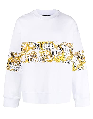 Versace Jeans Couture Weißes Herren-Sweatshirt mit Rundhalsausschnitt, mit...