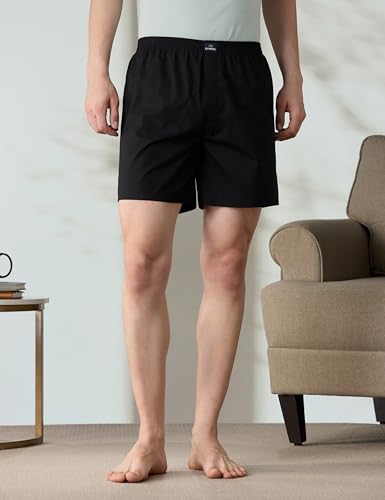Image of Amazon Brand - Symbol Men Cotton Printed Boxer Shorts (Combo Pack of 2) Casual | Underwear | Half Pants | Short Pant - Regular Fit with Slant Pocket