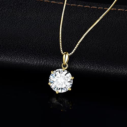 JewelryPalace Round 1ct 2ct 3ct Cubic Zirconia Solitaire Pendant Necklace for Women, 925 Sterling Silver 14k White Gold Plated Necklaces for Her, Classic Simulated Diamond Jewelry Set, 18 Inches chain3