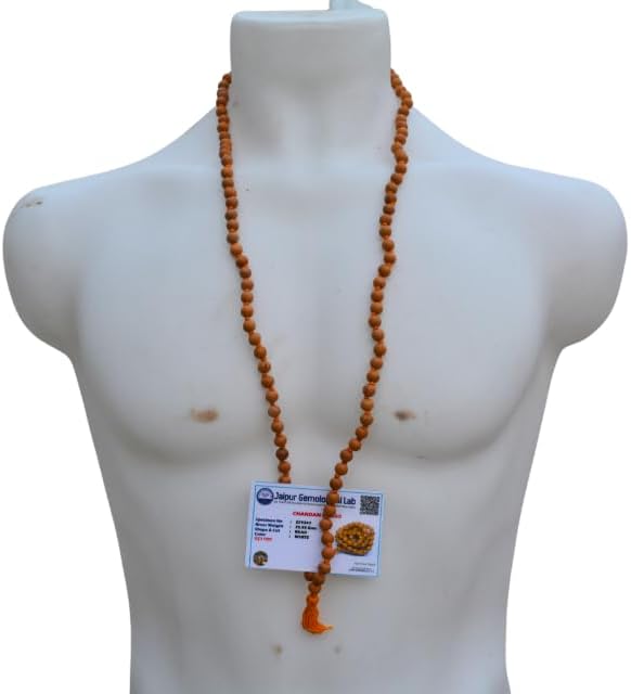 2 Piece X Sandalwood Japa Mala 8MM – White Chandan Mala Aromatic Fragrant Hand-Knotted Tibetan Prayer Beads for Meditation, Yoga, Chanting, Bracelet & Necklace Jewelry | Genuine Nepal Buddhist Mala - Image 2