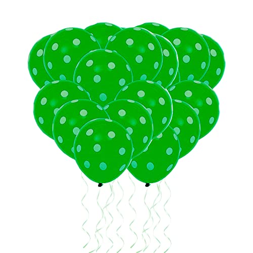Image of RasuDecor 20 Pieces 12 inch Polka Dot Latex Balloon Green and White Dot Colorful Balloons, 12 Inch Latex Polka Dots Balloons for Kids Women Men Birthday Easter Engagement Wedding, Halloween Party Supplies Decor #RasuImpex (20Pcs 12 inchPolkaDotGreenWhite)