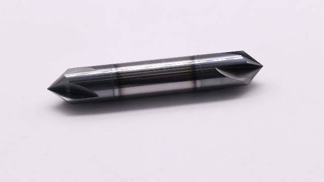 Image of 1 /2 inch 4 Flute 90 Double End Solid Carbide Chamfer End Mill - AlTiN Coated | 90 Chamfer Angle, V Groove Router, 1 /2 inch Shank 3 inch OAL For Milling Wood, Alloy Steel, Carbon Steel, Cast Iron, Copper