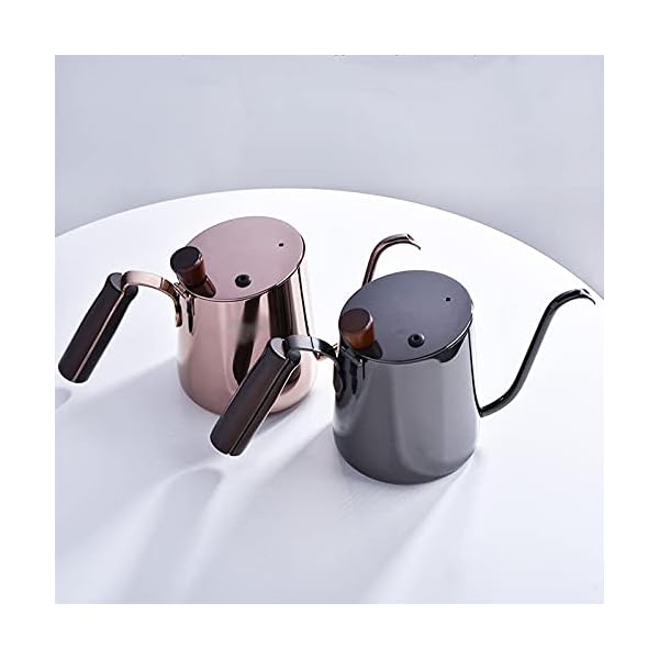 Jarra para Cafetera Tetera de café Acero inoxidable Accionamiento a mano Pote de café 90 grados Boca Larga Slender… - Imagen 6