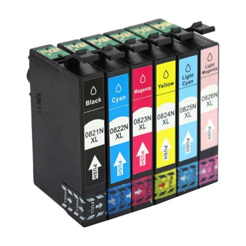 Cartouche d'encre T0821 compatible imprimante R270 R290 jet d'encre noire T0826 82