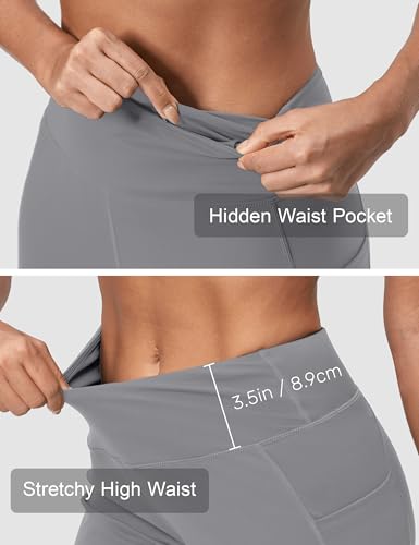 Image of ISEEGZ 15 inch / 18 inch / 21 inch / 25 inch Capri Pants for Women High Waist with Pockets Women's Capris Workout Yoga Pants Loose Straight Leg